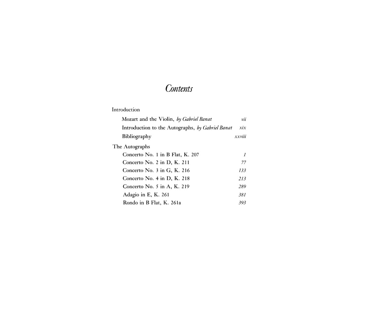 The Mozart Violin Concerti. Nachschlagewerk.: A Facsimile Edition of the Autographs (Dover Orchestral Music Scores)