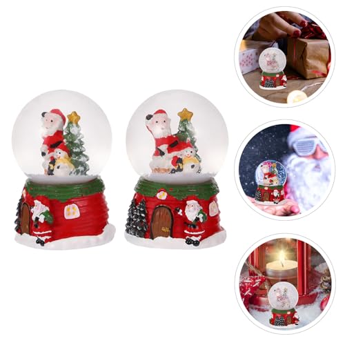 Bolas de nieve navideñas de cristal Uonlytech: decoración navideña pequeña en estilo aleatorio 5