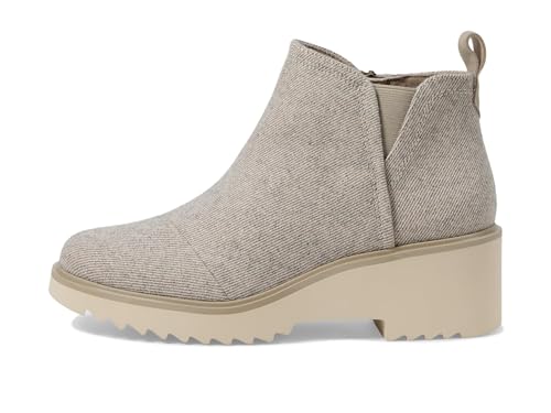 Image of TOMS Women's Maude Wedge Boot, Leather Upper, OrthoLite Insole, Side Zip, Lightweight