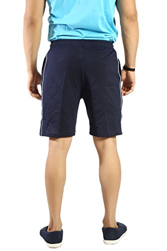Image of Particle Men's Plus Size Bermuda Lounge Shorts | 230 GSM Ribbed Cotton | Half Pants with Twin Piping | Home, Walk, Travel & Casual Wear | XL to 5XL | Waist 34-52 Inch | 5 Colours