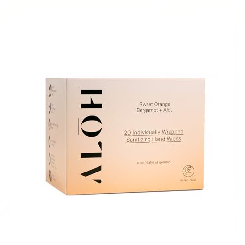 ALH Skin - Softening Sanitizing Hand Wipes Sweet Orange Bergamot (1 Box of 20 Individual Wrapped Wipes)