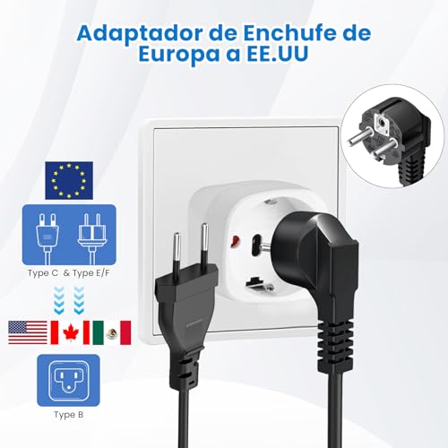 Clavija convertidora de europeo a americano 11 Imagen adicional