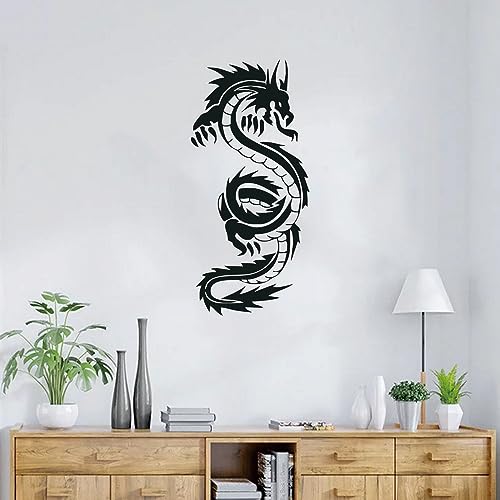 Vinilo Decorativo Dragón Asiático 22x10 pulgadas Negro miniatura 7