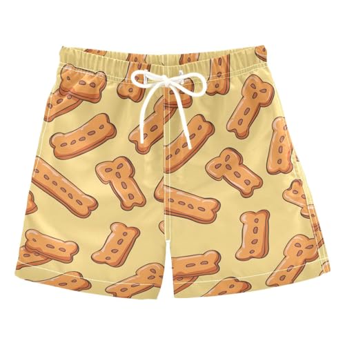 ALAZA Sweet Funny Biscuits Yellow Boys Quick Dry Beach Board Shorts Kids Swim Trunks Bathing Suit Swimsuit 4T
