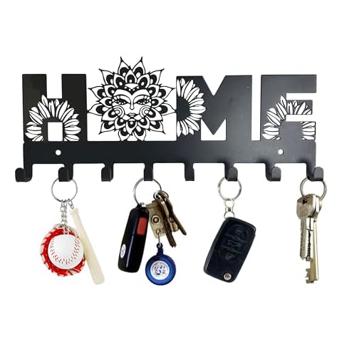 YXE Key Holder Wall Mount Key Hooks with 8 Hooks No Drilling Required, Self-Adhesive Key Holder ，Hallway Wall Mount Keychain, Key Holder Wall Mount for Corridor, Living Room Cover