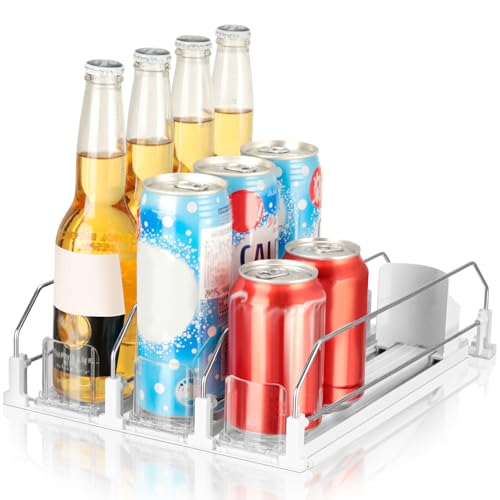 VINATO Organizador Nevera 3 Filas, Dispensador de Latas para Frigorifico, Organizador Latas Nevera Automático con Sistema de Avance, Ajustable para Neveras y Congeladores