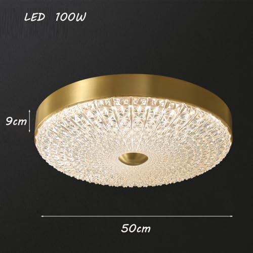Plafonnier LED dorée 50cm rond réglable avec télécommande pour salon - 5