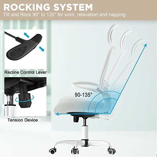 Mimoglad Office Chair, High Back Ergonomic Desk Chair With Adjustable Lumbar Support And Headrest, Swivel Task Chair With Flip-Up Armrests For Guitar Playing, 5 Years Warranty #TOP4