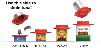 Prepara Universal Fit for Standard Can Strainer, Red