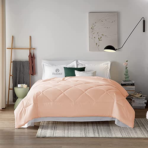 Image of Filbert - Super Comfort Microfiber 500 GSM King Size Comforter for Heavy Winter Blanket Quilt Diamond Stitch (92 inch x 106 inch Inches /233cm x 269cm) - Comforter King Size|Peach
