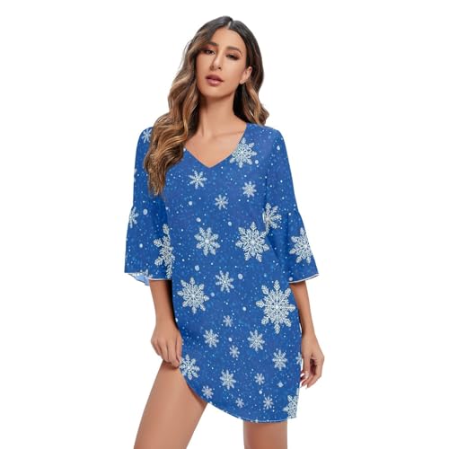 Robe d'été ample col en V pour rester fraîche et élégante au soleil