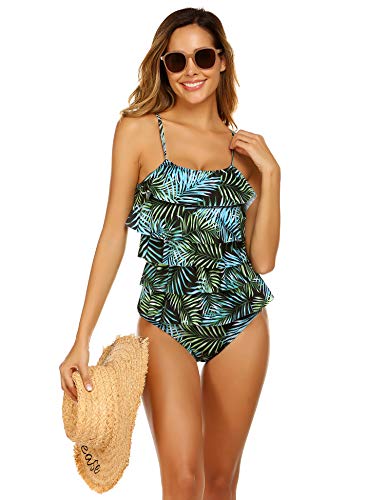 MAXMODA Women's Ladies Fashion Ruffled Beach Swimwear Bathing Suit Flounce Bikini Sets