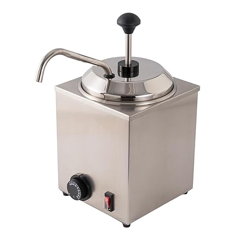 Miniatura 7 de Dispensador de queso redondo de acero inoxidable con salsa de chocolate, mantequilla y nachos, dispensador de queso con bomba