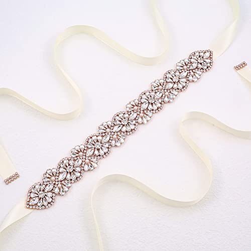 Bridesmaid Sash Crystal Rhinestone Bridal Belt Wedding Belt with ribbon Women Dress Accessories3