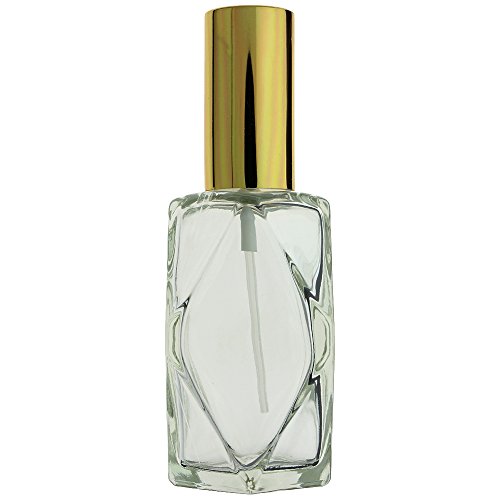 24-PIECE 2 OZ 60 ML DIAMOND CUT EMPTY REFILLABLE GLASS BOTTLE WITH FINE MIST GOLD SPRAYER (Perfume Fragrance Cologne Essential Oil Atomizer)2
