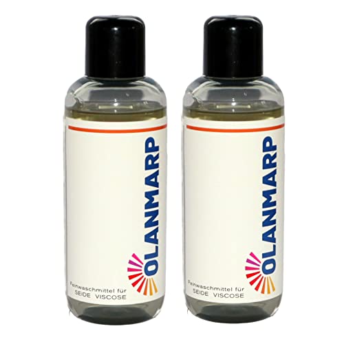 Detergente seda y viscosa Olanmarp – concentrado líquido delicado y eficaz para lavado a mano o a máquina – 100% biodegradable (480 ml, sin red de lavado)