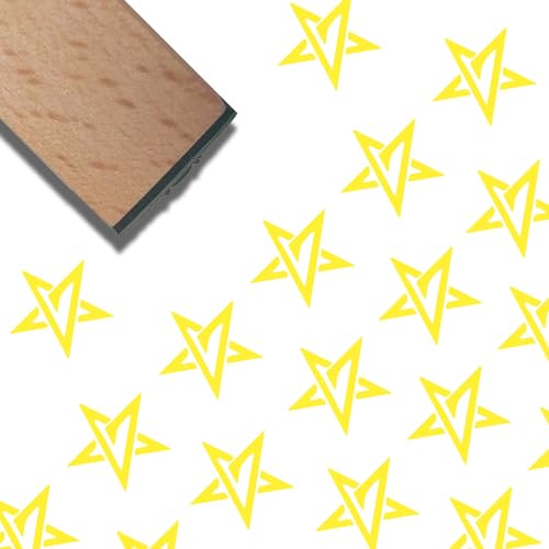CRASPIRE Pentagram Star Wooden Rubber Stamp 3/5 Inch Pattern Mini Small Wood Stamps Reusable Vintage Print for DIY Craft Card Scrapbooking Journaling Albums Card Making Planner Envelope Photo