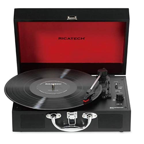 Ricatech RTT25 Tourne-disque – Tourne-disque portable léger avec haut-parleurs, Line-In, Ligne de sortie RCA, Bluetooth… - Les Beatles, Paul McCartney, John Lennon, RIngo Starr, George Harrison Ricatech RTT25 Tourne-disque - Tourne-disque portable léger avec haut-parleurs, Line-In, Ligne de sortie RCA, Bluetooth…