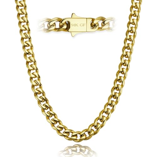 5MM Cuban Link Chain for Men Women 316L Stainless Steel Based with 925 Sterling Silver Filled Silver Chain for Men Silver Cuban Chain for Mens 20/22/24/26/28/30 Inches Silver Necklace for Men Silver Jewelry