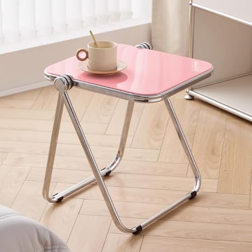 Mesa plegable de acrílico, mesa auxiliar moderna para salón, hogar, oficina, no requiere montaje