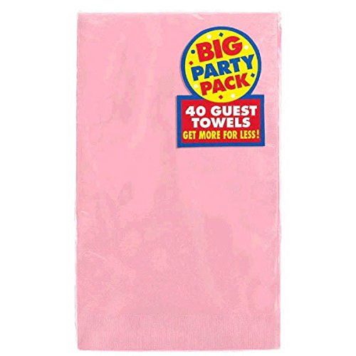 New Pink 2-Ply Guest Towels - 8" x 4" (Pack Of 40) - Luxury Paper Hand Towels For Parties & Events
