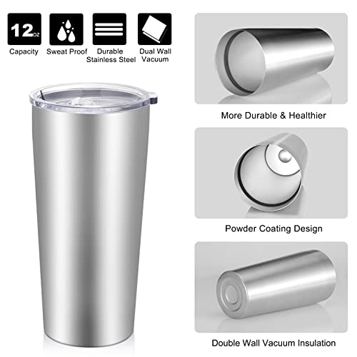 VEGOND-20oz-Tumbler-Bulk-with-Lid-and-Straw-12-Pack-Stainless-Steel-Vacuum-Insulated-Tumbler-Double-Wall-Coffee-Cup-Travel-Mug-Stainless-Steel