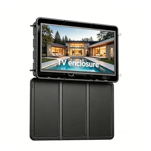 SISUHYMY Outdoor TV Enclosure 65 inch Wall Mounted Hard Shell TV Cover