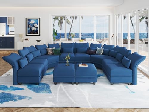 LLappuil 156" Oversized Modular Sectional Sofa 6-Side Deep