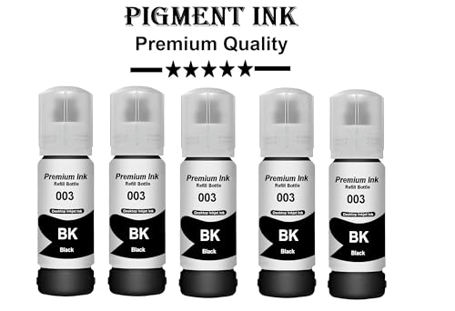 Image of CANOFF 003 Ink for Epson L3110, L3150, L3250, L3252 L3115, L3116, L3101, L3210, L3215, L3216, L3151, L3152, L3156, L5190 Printer - Compatible Ink Bottle for Epson 003 (Black 5)