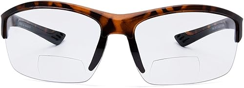 VITENZI Gafas de seguridad bifocales con lectores envueltas alrededor de la lupa deportiva, gafas protectoras de lectura Terni