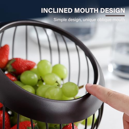 Panier en fer grande capacité noir élégant pour optimiser le stockage des légumes de cuisine - 5