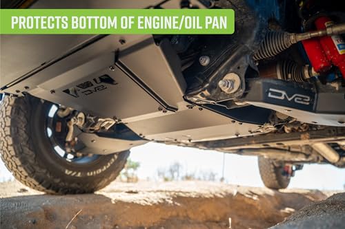 Image of DV8 Rear Belly Skid Plate for 2024-26 Toyota Tacoma & Land Cruiser | Bottom of Engine /Oil Pan, Removable Plate for Drain Plug Access, Compatible w /Factory & Front Skid Plates