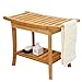 XJHOME Step Sgabello Bagno Spa Doccia Panca sede da Bagno con Sgabello con scaffale di stoccaggio Una Panca Forte Facilmente assemblata