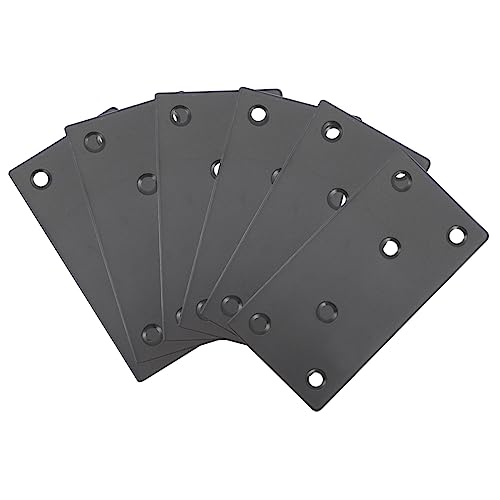 6pcs Straight Bracket Flat Brace Right Angle Cabinet Corner Brace Right Angle Bracket Brackets for Braces Metal Bracket Wall Brackets Flat Plate Black Stainless Steel KICHOUSE