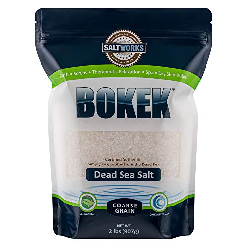 SaltWorks Bokek Dead Sea Bath Salt, Unscented Coarse Grain, 2 Pound Zipper Pouch