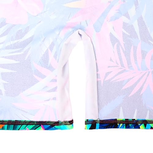 Image of TFJH E Short Sleeve Girls Swimsuits UV 50+ One Pieces Zipper 2-14Y | From beach vacations and pool parties to cruises and water parks, this colorful floral swimsuit is her summer favorite