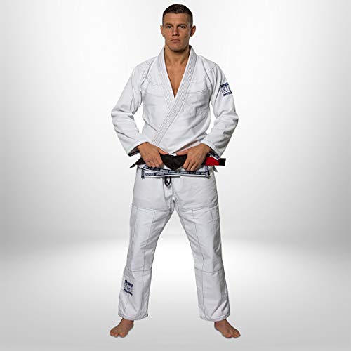 FUJI Suparaito BJJ GI and Martial Arts Uniform - Brazilian Jiu Jitsu Gi With Pearl Weave Jacket, White, Size A1 - Thumbnail 6