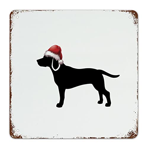 Panneau en métal de Noël bouledogue anglais habillage mural rustique