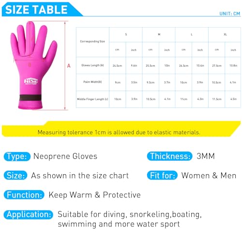 3mm Neoprene Diving Gloves, Wetsuit Gloves Thermal Anti-slip Scuba Gloves for Men Women Diving Snorkeling Sailing (Pink, S) - Image 2