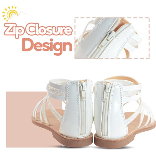 Vonair Girls Sandals Strappy Gladiator with Zipper Comfort Summer Shoes4