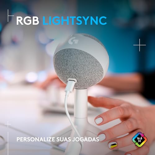 Microfone Condensador Gamer Logitech G Yeti Orb com RGB LIGHTSYNC, Captação Cardioide, Conexão USB P