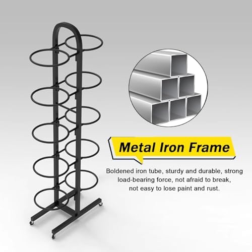 Movable Double-Sided Yoga Ball Storage Rack - 6-Layer Rolling Organizer Cart for Home Gym, Fitness Equipment, Space-Saving Design, Durable and Versatile Storage Solution