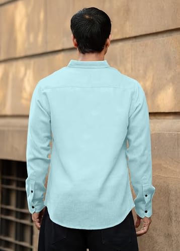 Image of Zilcon Cotton Bland Shirt Collar Half Sleeve Regular Fit Casual Shirt for Man| Cotton-Linen Type Casual Shirt for Men | Casual Wear Shirts for Men