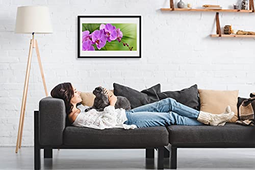 Affiche orchidée avec cadre 60x40 pour déco chambre et cuisine