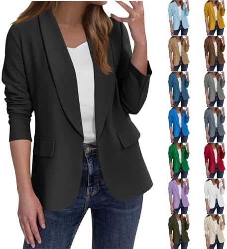 Blazers for Women Business Casual Blazer Suit Open Front Lapel Collar Blazer Jackets Long Sleeve Office Work Suits