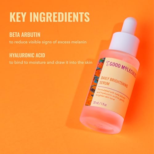 Good Molecules Daily Brightening Serum with Beta Arbutin 3% & Hyaluronic Acid – Brightening Serum for Dark Spots & Uneven Tone, Face Skincare, 1 fl oz (30 ml) - Image 4