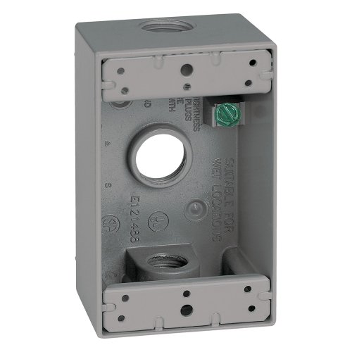 Sigma Engineered Solutions, Gray Sigma Electric 14250 1/2-Inch 3 Hole 1-Gang Box #1