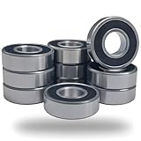 10 PCS R6-2RS Bearings 3/8 ID x 7/8 OD x 9/32 Width Small Bearings Pre-Lubricated and Double Rubber Sealed Miniature Deep Groove Ball Bearing