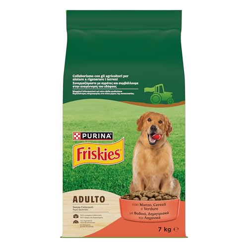PURINA FRISKIES® Adulto crocchette per cani con Manzo e Verdure. 1 Confezione da 7 kg