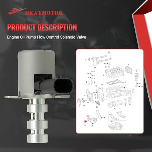 Image of OKAY MOTOR 2781800415 Engine Oil Pump Solenoid Valve for 2005-2021 Mercedes Benz A C E G S SL ML AMG CLA GLA GLB GLC GLE GLS Sprinter C300 E300 ML350 CLA250 AMG GLA35 GLB35 GLC300
